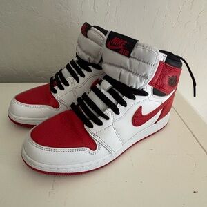 AIR JORDAN 1 Retro High OG GS - 575441 161 White, Red, Black Sz 6Y - Women’s 7.5